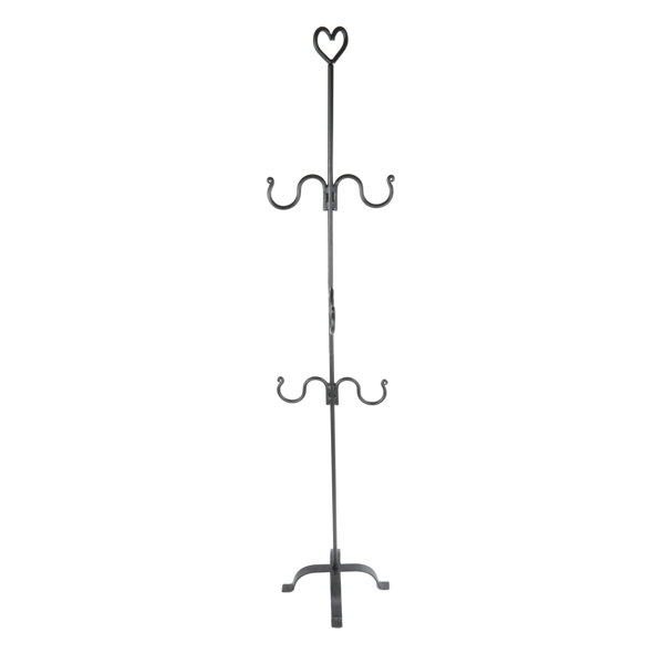 The Renovators Supply Inc. Christmas Stocking Holder Stand Freestanding 60" Black Wrought Iron